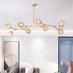 Modern Nordic Glass Pendant Light in Painted Metal