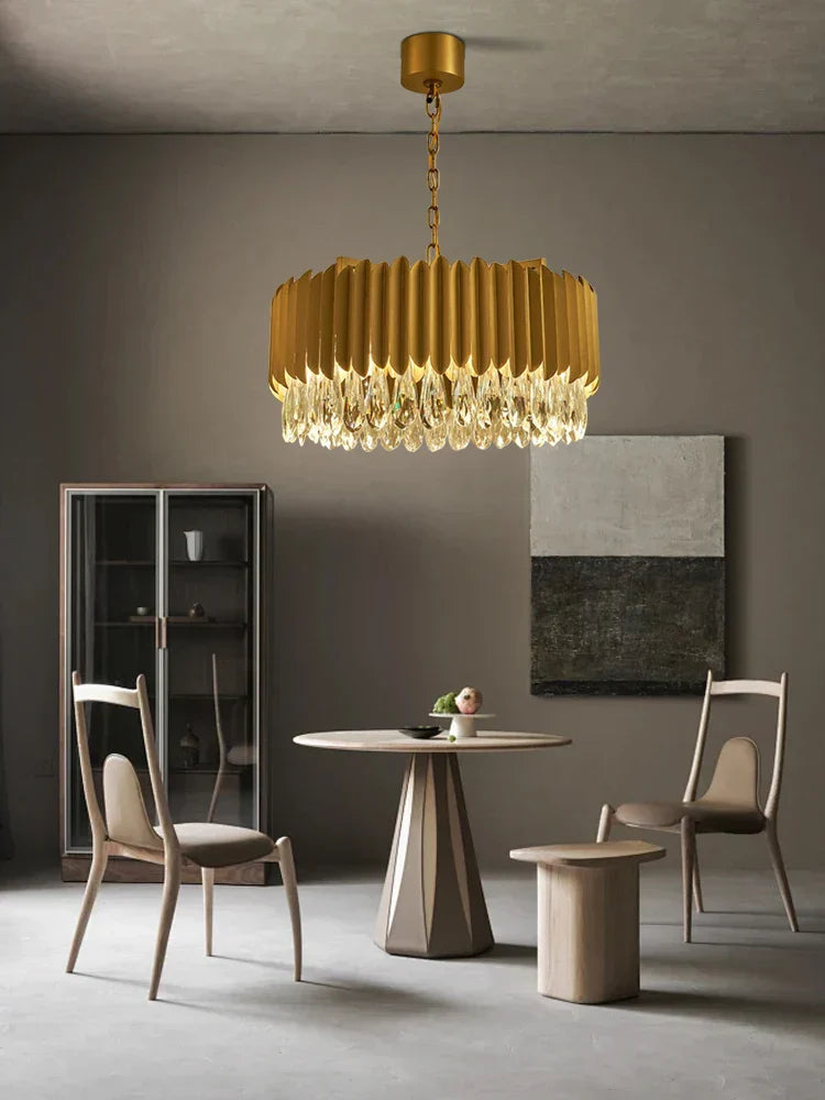 مصباح معلق DecorBites™ Gold Crystal Water Droplet - مصباح تعليق أسود