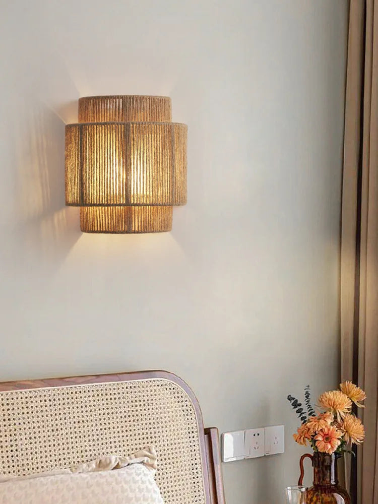 DecorBites™ Hemp Rope Wall Lamp for Bedroom and Living Room