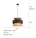 DecorBites™ Handmade Hemp Rope Chandelier Pendant Light for Restaurant and Cafe