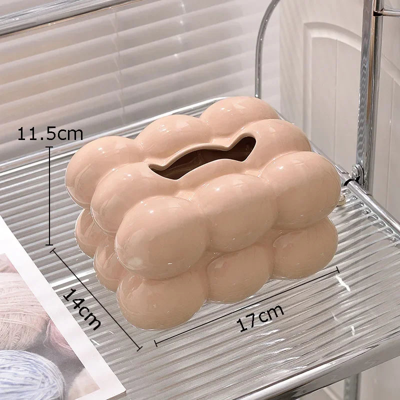 DecorBites™ Cotton Candy Ceramic Tissue Box - Modern Decor