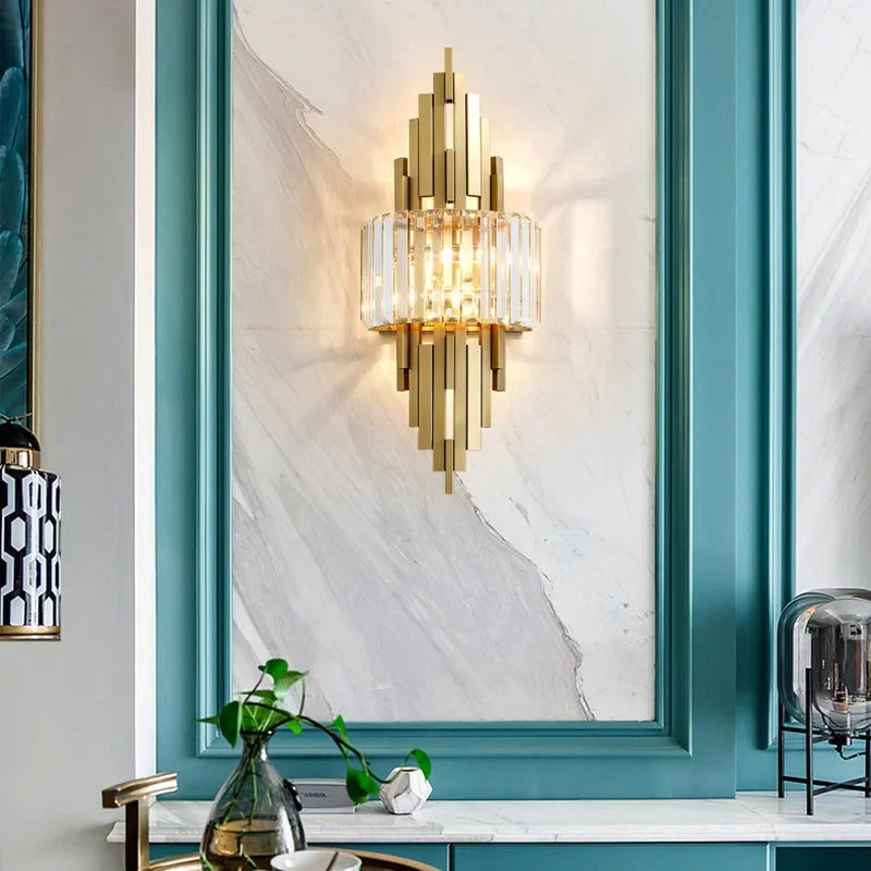 DecorBites™ Crystal Wall Sconce Light: Nordic Luxury for Living Room, Corridor, Hall