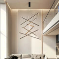 DecorBites™ Black LED Stair Chandelier: Modern Ceiling Pendant Light Fixture for Hall and Living Duplex.