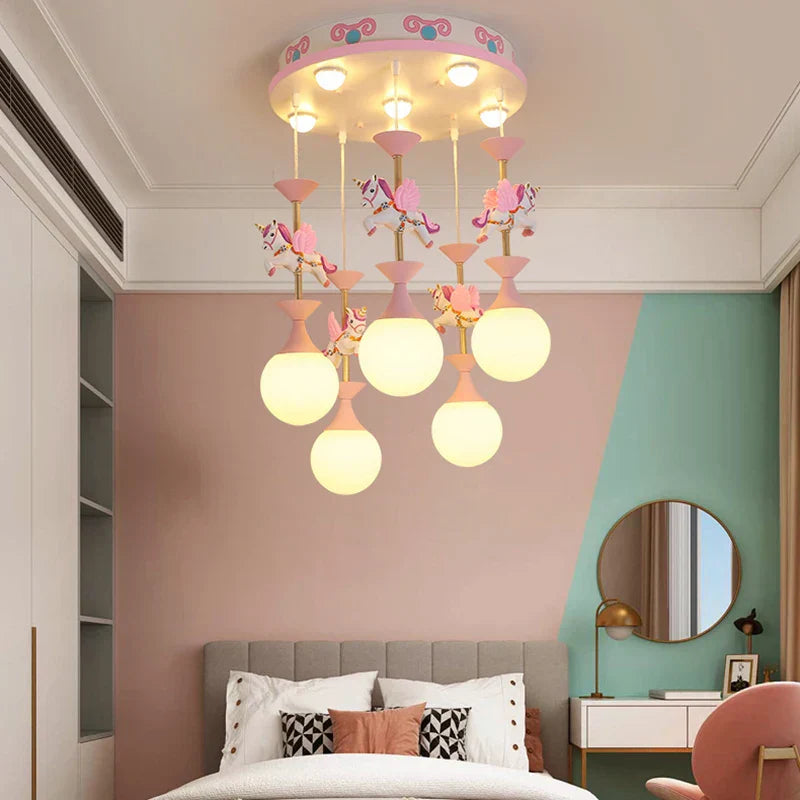 DecorBites™ Kids' LED Chandelier for Girls' Bedroom - Modern Ceiling Pendant Light