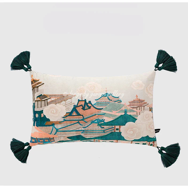DecorBites™ Crane Art Luxury Throw Pillow Case for Bed & Sofa