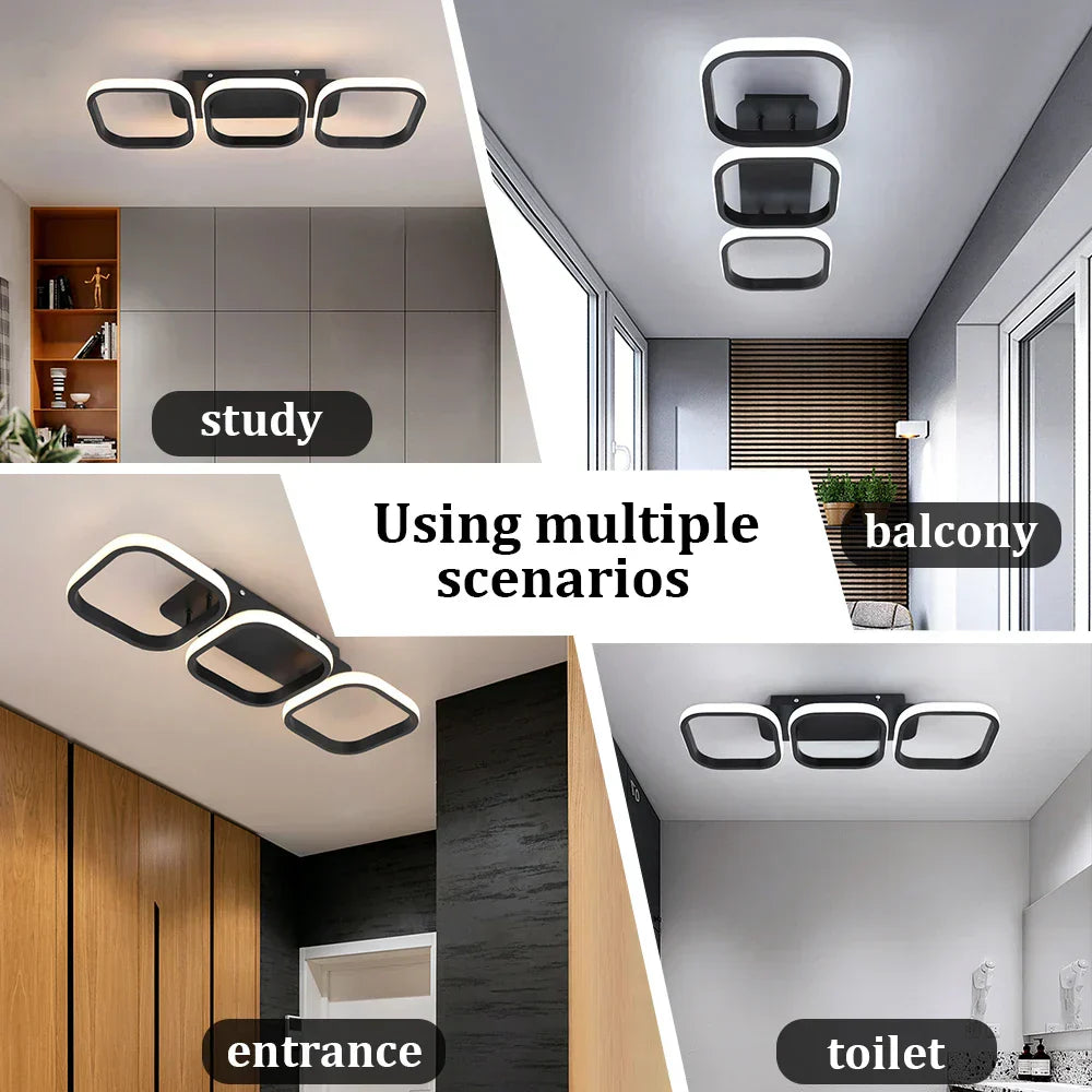 DecorBites™ Acrylic LED Ceiling Lamp: Modern Nordic Chandelier for Living Dining Room & Aisle