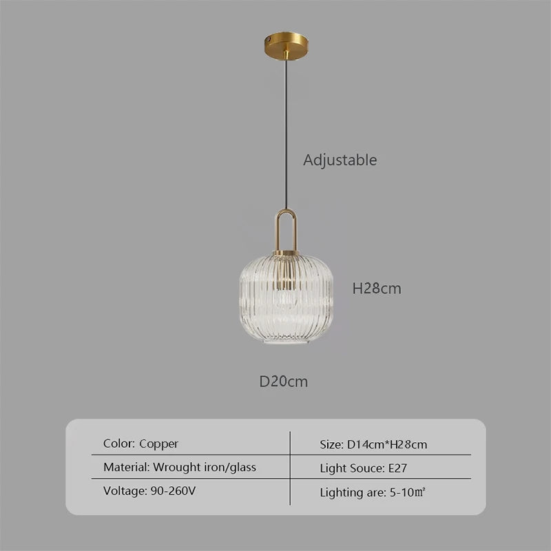 Nordic Japanese Glass Pendant Light