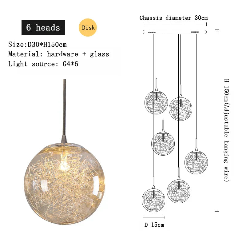 DecorBites™ Crystal Ceiling Chandelier for Modern Loft Living Room, Home, Hotel, Kitchen, Bedroom Lighting