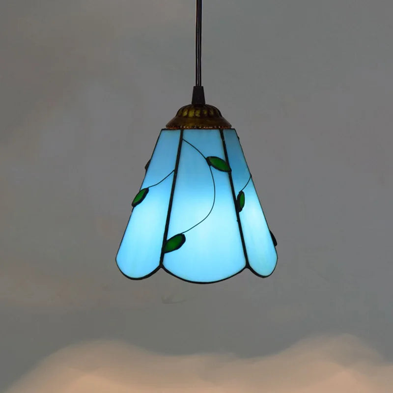 Mediterranean Mosaic Stained Glass Pendant Light