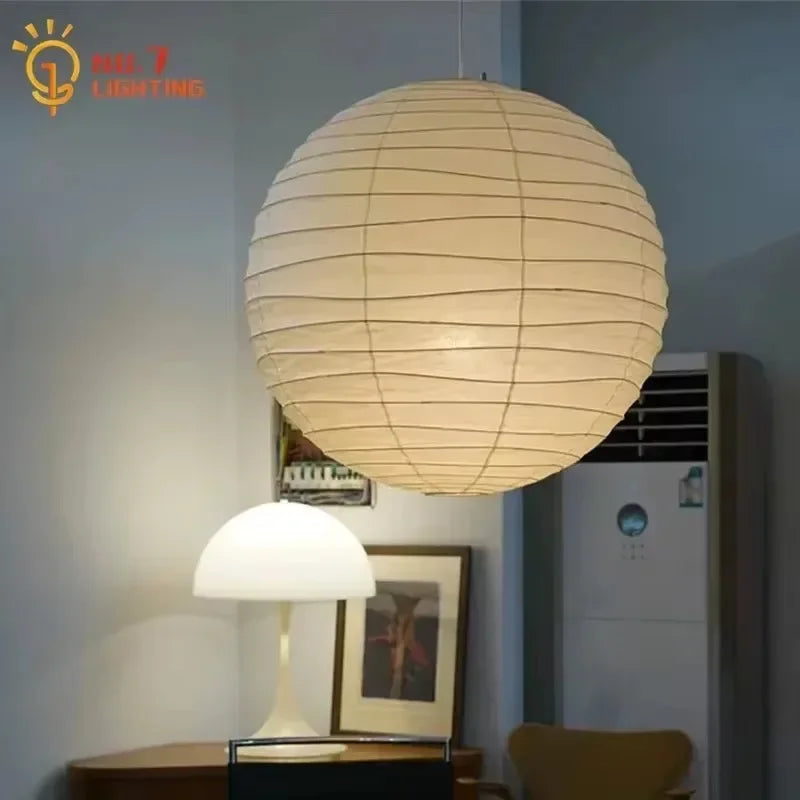 DecorBites™ مصباح معلق ياباني وابي سابي LED E27 سقف ورق الأرز معلق من نوجوتشي أكاري