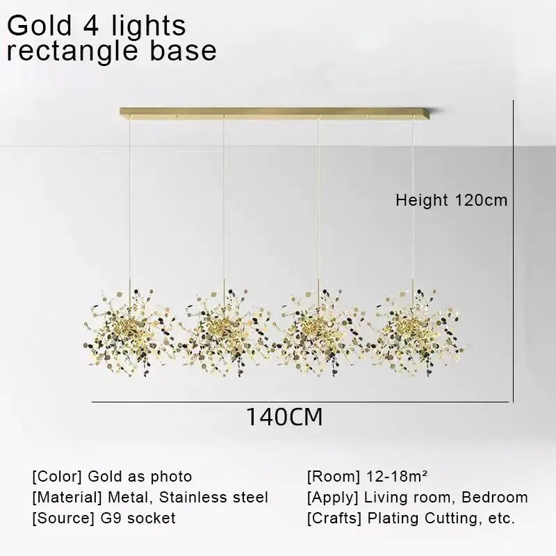 مصباح السقف المعلق الذهبي بتقنية LED من DecorBites™ لديكور المنزل والمعيشة العصرية