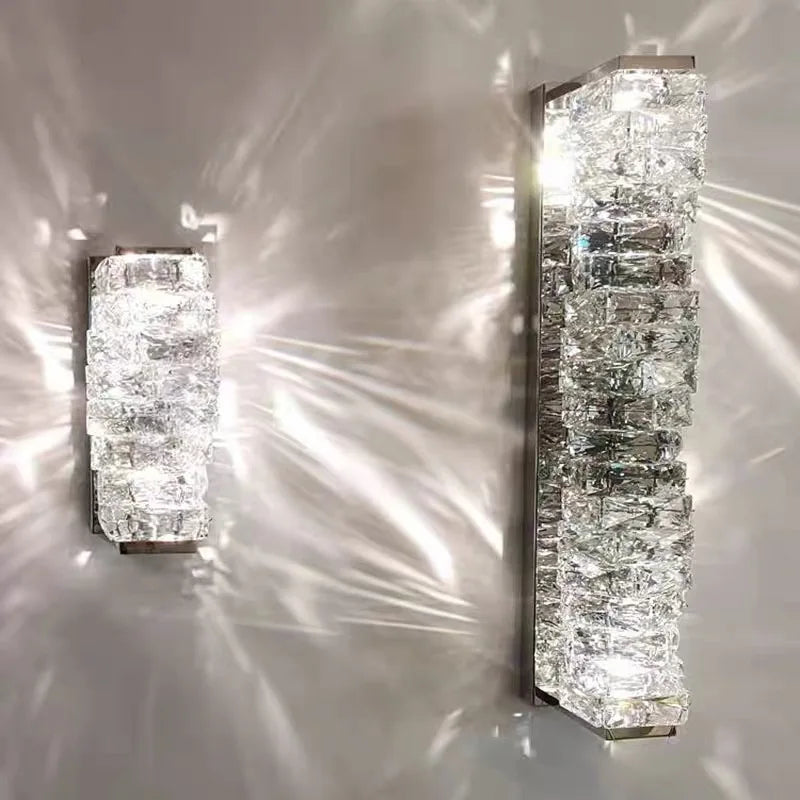 DecorBites™ Crystal Wall Sconce: High-Quality LED Wall Lamp for Bedroom, Living Room Decor