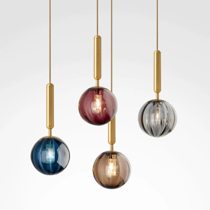 Nordic Glass Pendant Light With Painted Iron Finish