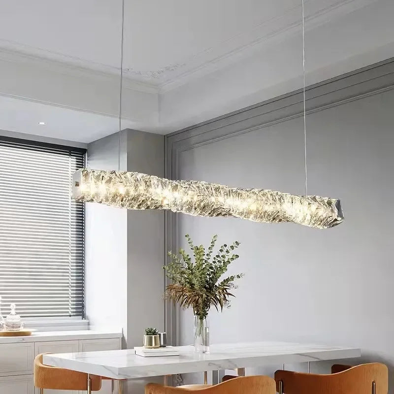 مصابيح قلادة LED كريستالية من DecorBites™ | مصباح حلقي معلق قابل للتعتيم | تركيبات ديكور فاخرة حديثة