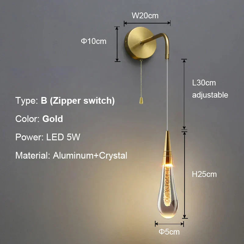 DecorBites™ Crystal LED Wall Lamp: Elegant Bedside Lighting for Home Decor & Ambiance