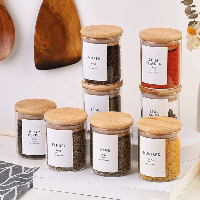 برطمان تخزين طعام زجاجي من DecorBites™ مع غطاء لتنظيم المطبخ