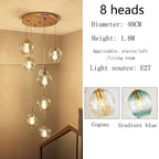 Modern Spiral Staircase Crystal Globe Pendant Chandelier