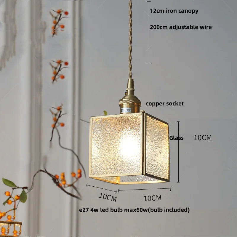 DecorBites™ Copper Glass LED Pendant Lamp, Modern Nordic Hanging Light