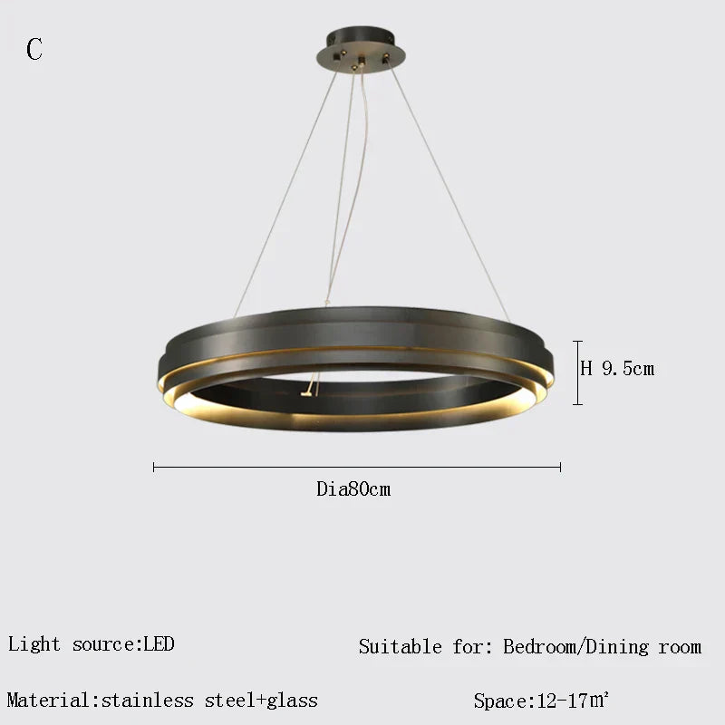 DecorBites™ Gold Ring Chandelier: Modern Italian Design for Stylish Living Spaces