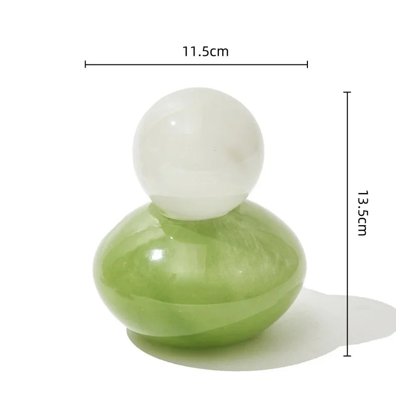 DecorBites™ Geometric Sphere Glass Vase with Lid, Desktop Storage Container