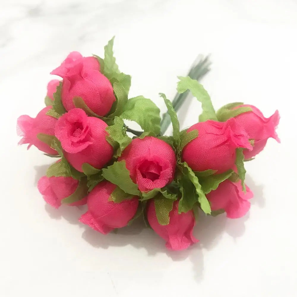 DecorBites™ 200pcs Mixed Rose Red Flower Cherry Stamen Berries Bundle for DIY Decor