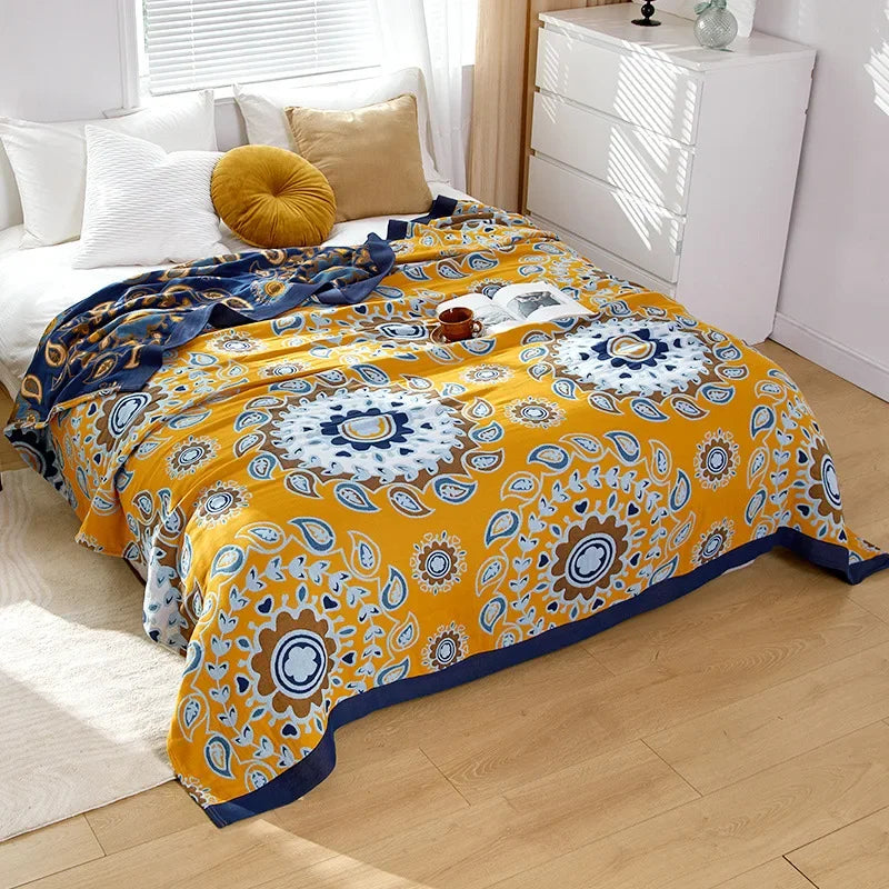 DecorBites™ Cotton Gauze Air-Conditioning Blanket - Luxury European Leisure Blanket