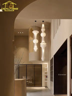 Akari-Style White Paper Wabi-Sabi Pendant Light