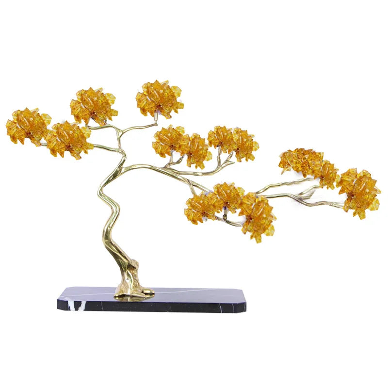 DecorBites™ تمثال مزخرف كريستالي ونحاسي لتزيين الغرف