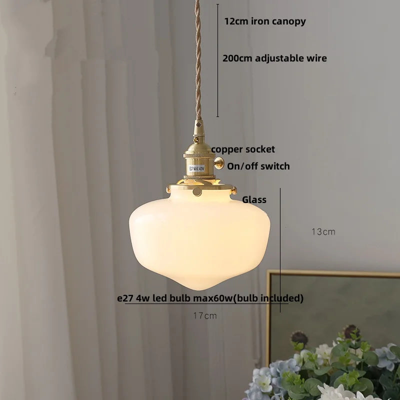 DecorBites™ Copper Knob Iron LED Pendant Light - Adjustable Nordic Modern Hang Lamp