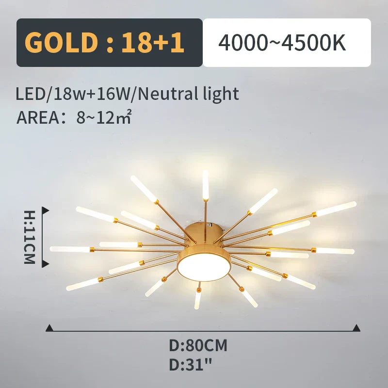 مصابيح DecorBites™ LED Fireworks المتدلية - إضاءة ثريا عصرية لغرفة المعيشة وغرفة النوم