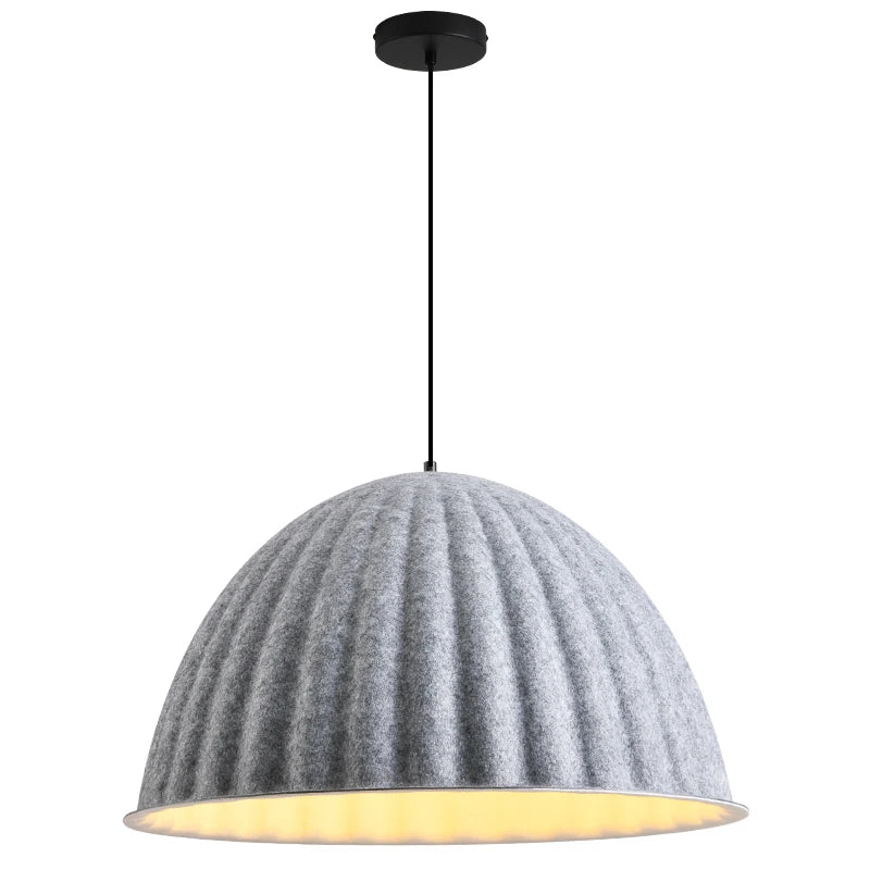 Scandinavian Gray Felt Acoustic Pendant Light