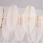 Feather Glass Gold Pendant Light