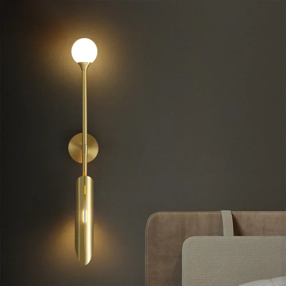 ابليك حائط ذهبي نحاسي LED من DecorBites™ لغرفة المعيشة وغرفة الطعام وغرفة النوم