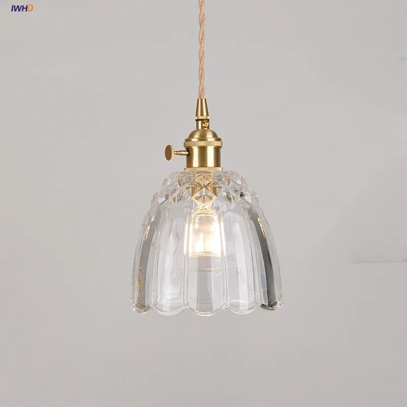 DecorBites™ Clear Glass Pendant Lamp with Knob Switch for Modern Minimalist Decor