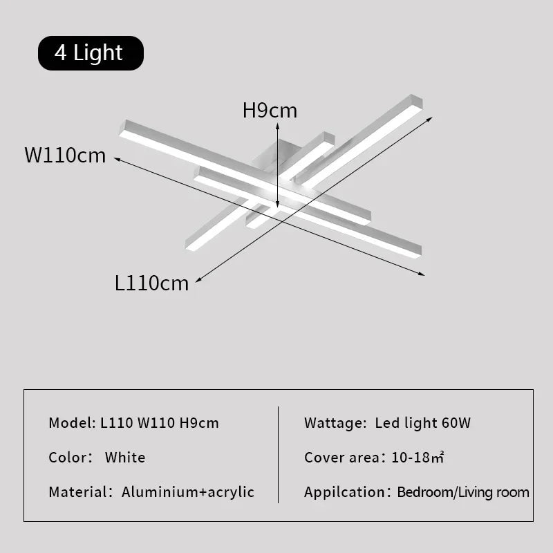 DecorBites™ مصباح سقف LED خطي لغرفة المعيشة وغرفة النوم