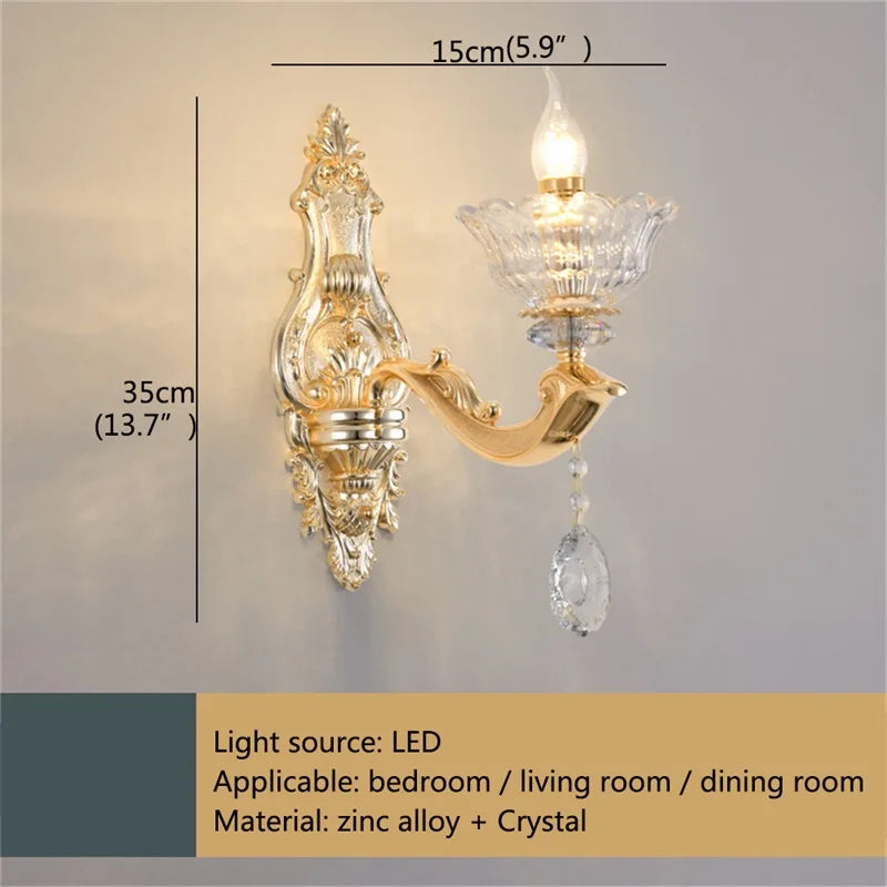 Applique murale LED DecorBites™ Or Cristal pour chambre et salon