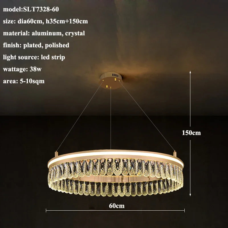 2024 DecorBites™ Modern Crystal LED Chandelier for Living & Dining Room Decor