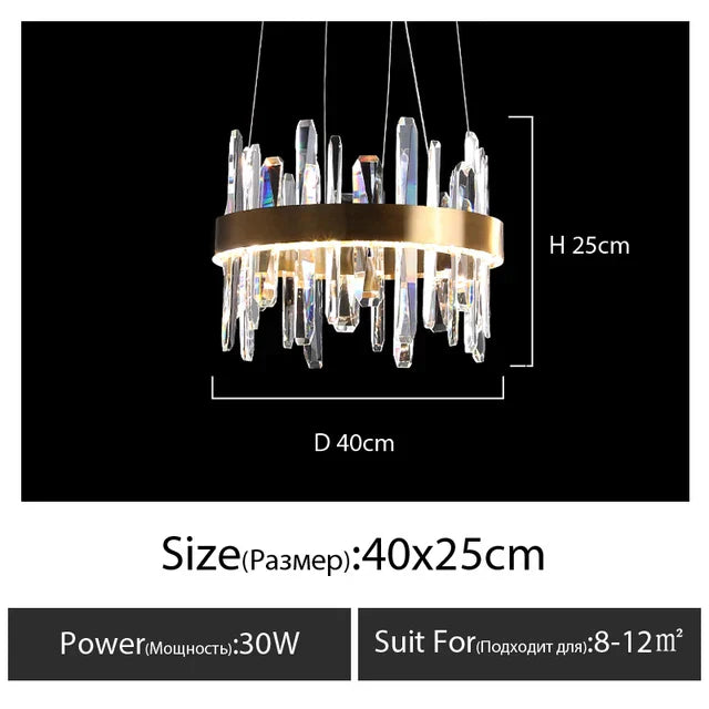 DecorBites™ K9 ثريا فاخرة متدلية: إضاءة LED داخلية أنيقة للمطبخ وغرفة المعيشة وغرفة النوم.