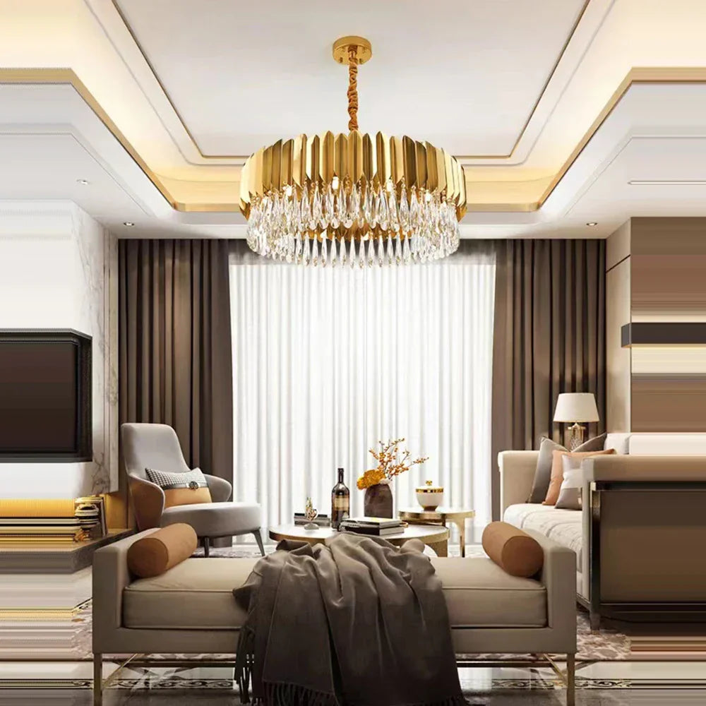 DecorBites™ Crystal Water Droplet Pendant Lights, Dimmable Luxury LED Dining Room Fixture