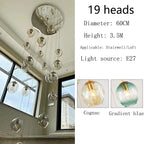 Modern Spiral Staircase Crystal Globe Pendant Chandelier