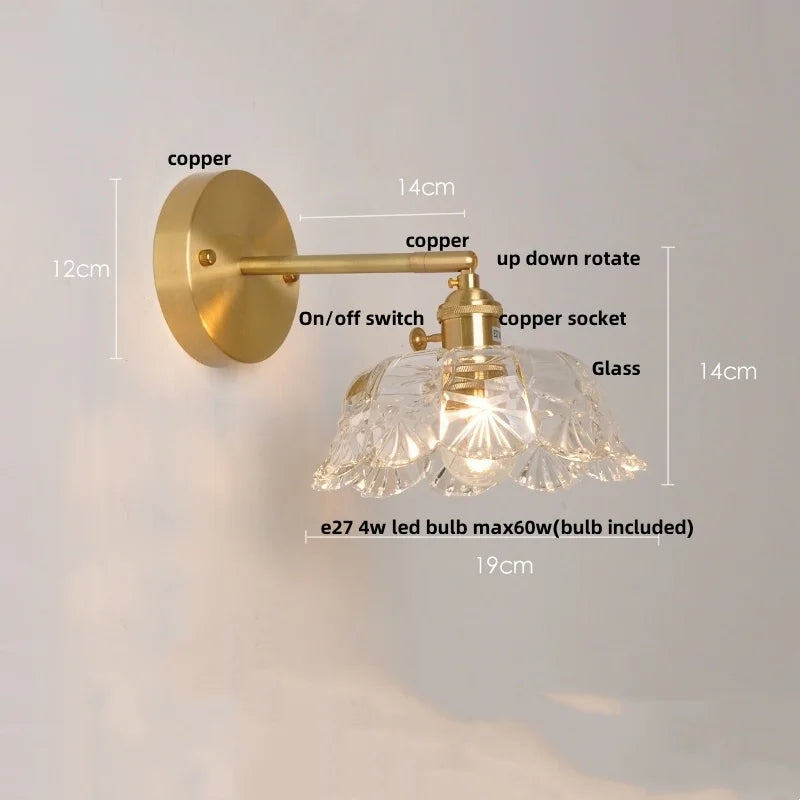 وحدة إضاءة حائط LED DecorBites™ زجاجية شفافة بمفتاح سلسلة سحب
