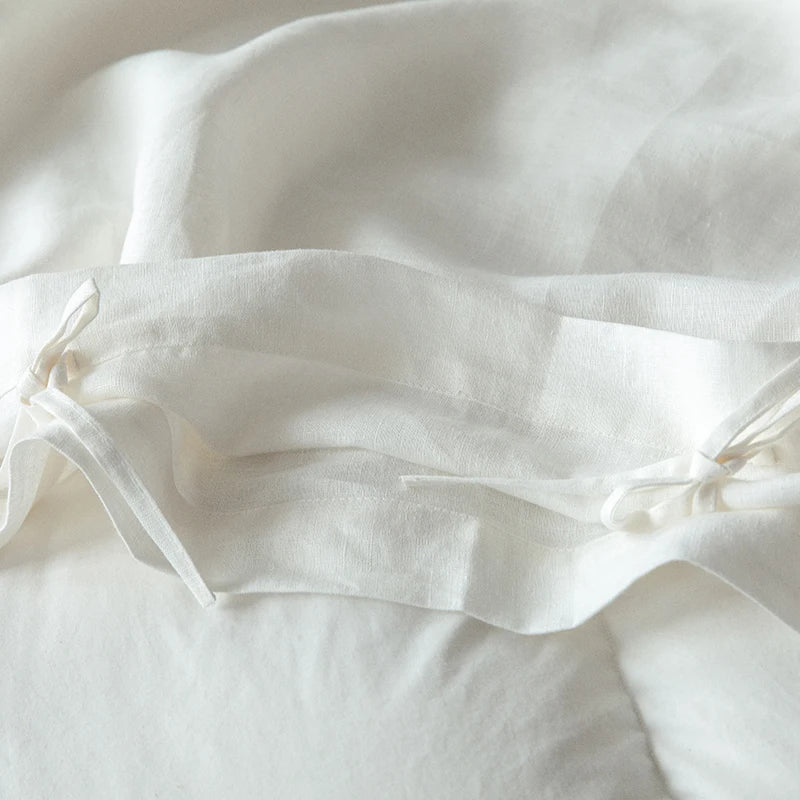 DecorBites™ 100% Linen Bedding Set - Vintage Wabi-Sabi Style Home Textiles