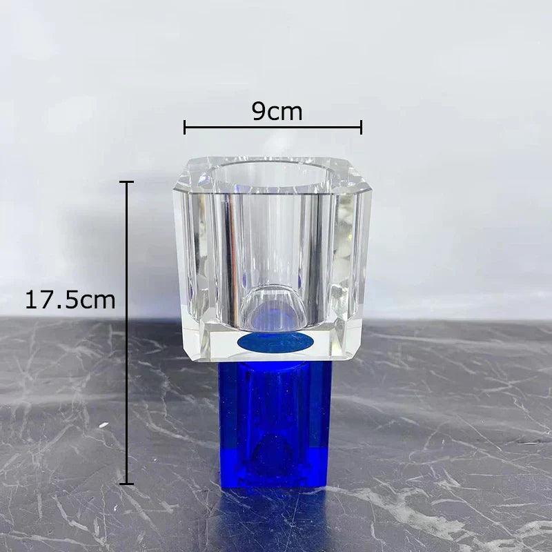 DecorBites™ Crystal Glass Vase with Artificial Flowers, Modern Home Decor
