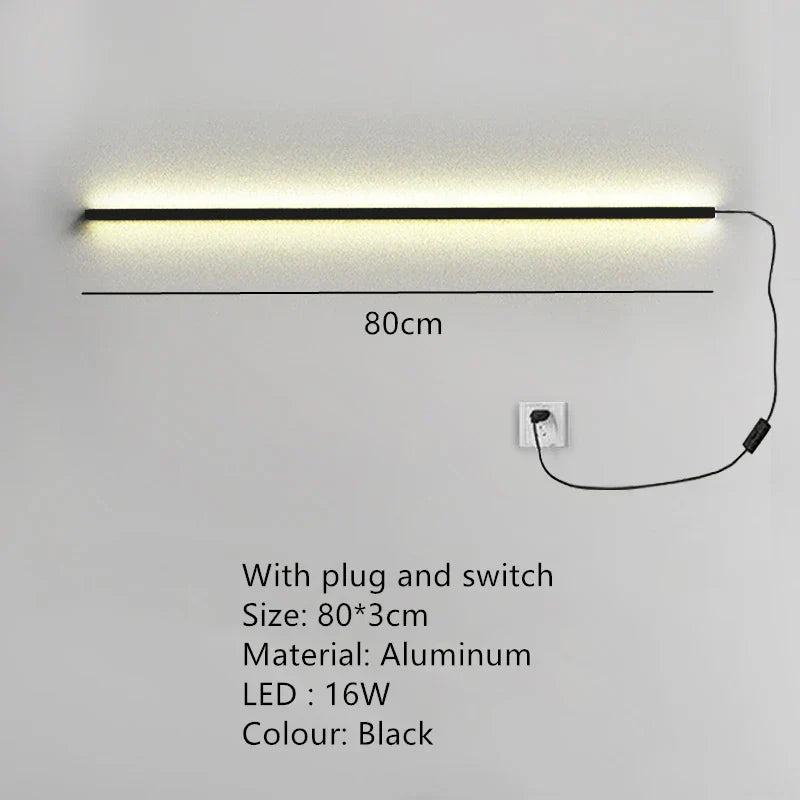 DecorBites™ LED Wall Lights Dimming Switch Black Gold White Metal Sconces Bedroom Aisle Lamp