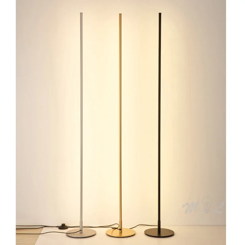 DecorBites™ مصباح أرضي ذهبي LED بتصميم عصري بسيط لغرفة المعيشة وغرفة النوم