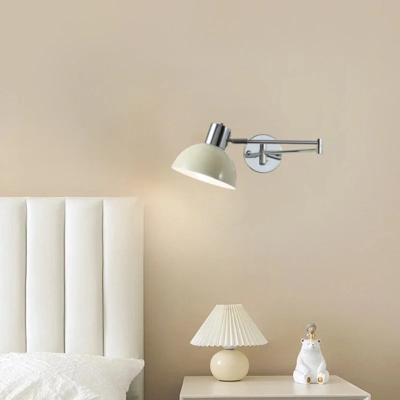 DecorBites™ Cream LED Swing Arm Wall Lamp for Living Room Bedroom Mirror Stair Light