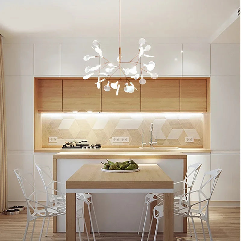 ثرية فروع LED من DecorBites™ للمطبخ وغرفة الطعام وغرفة النوم – مصباح تعليق على الطراز الاسكندنافي