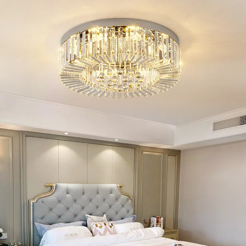 DecorBites™ Crystal LED Ceiling Lights Shiny Gold/Chrome Steel E14 Mount Fixtures
