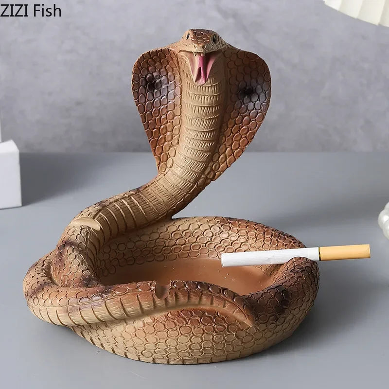 DecorBites™ Cobra Ashtray Resin Crafts: Stylish Smoking Accessories for Home and Office