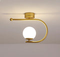 DecorBites™ مصباح سقف LED زجاجي ذهبي، ديكور منزلي بسيط لغرفة المعيشة وغرفة النوم